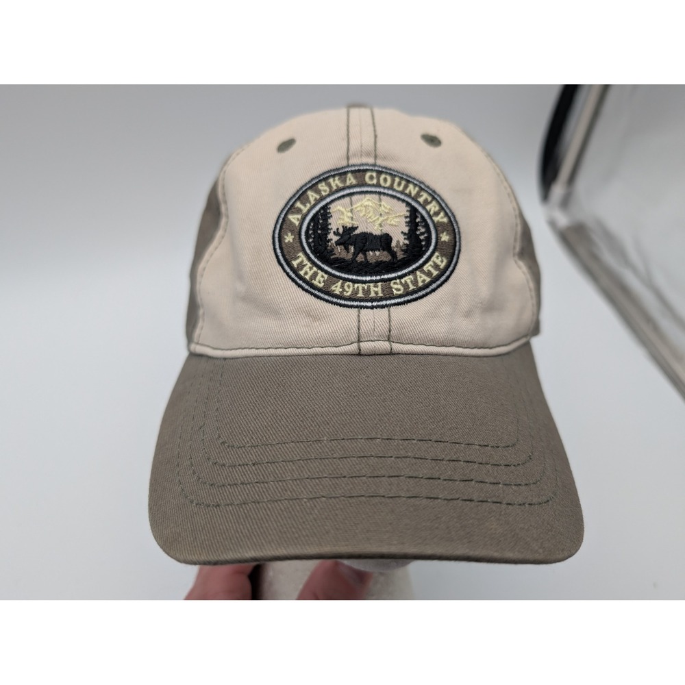 Arctic Circle Enterprises Alaska Country The 49th State Moose Hat Green Tan